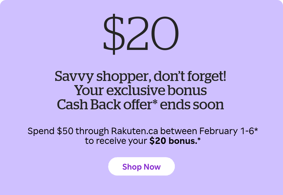 Here is an exclusive $20 bonus Cash Back offer