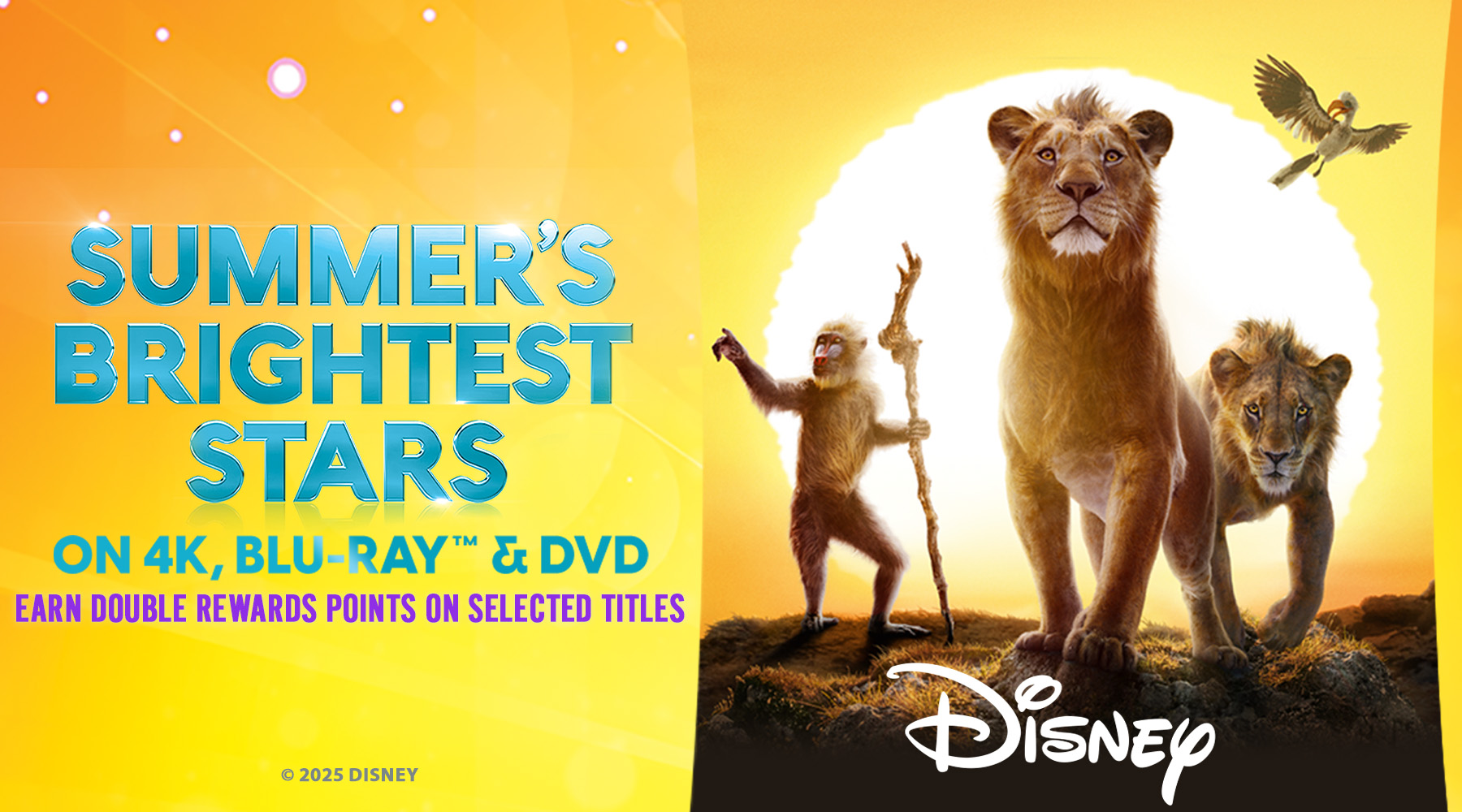 Disney Summer Offers - Earn Double Rewards Points on Selected Titles