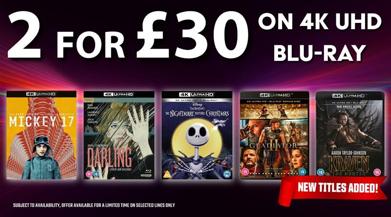 2 for £30 on 4K UHD Blu-ray