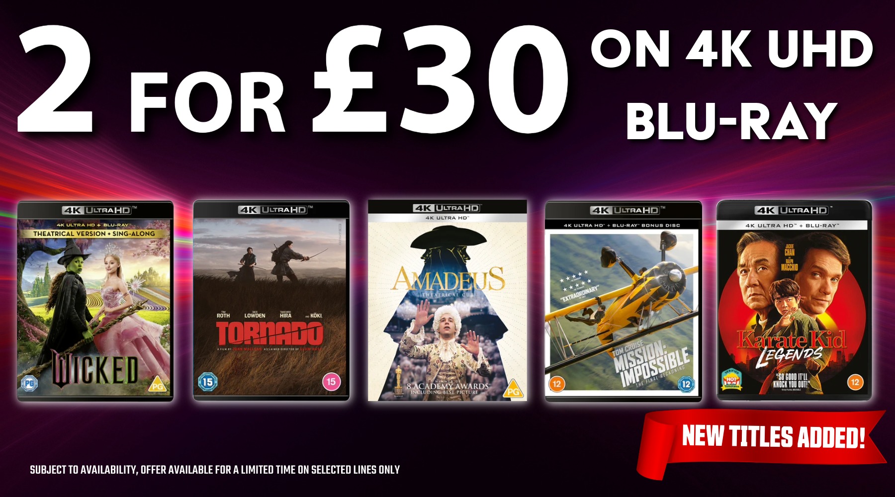 2 for £30 on 4K UHD