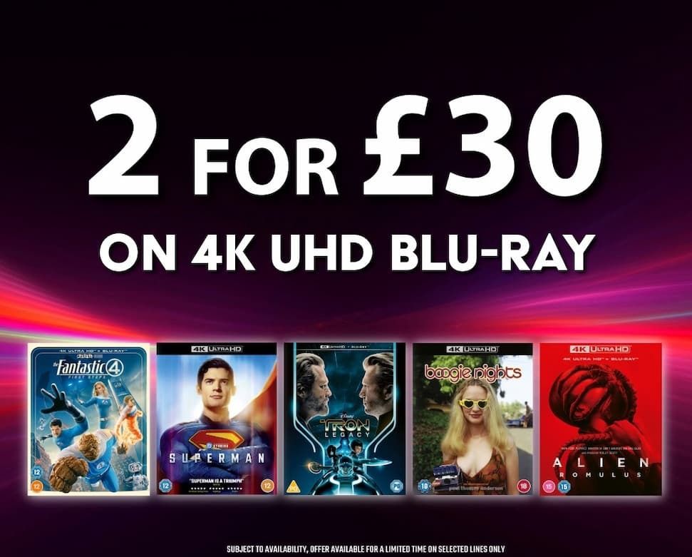 2 for £30 on 4K UHD Blu-ray