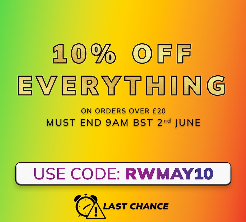 10% Off Everything When You Spend £20 or More. Use Code: RWMAY10. Ends 9AM BST Tuesday!