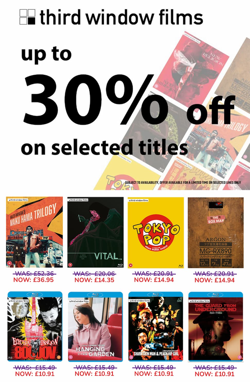 30% Off Third Window Films on Selected Titles with Rarewaves