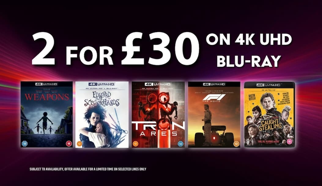 2 For £30 On 4K UHD Blu-Ray 