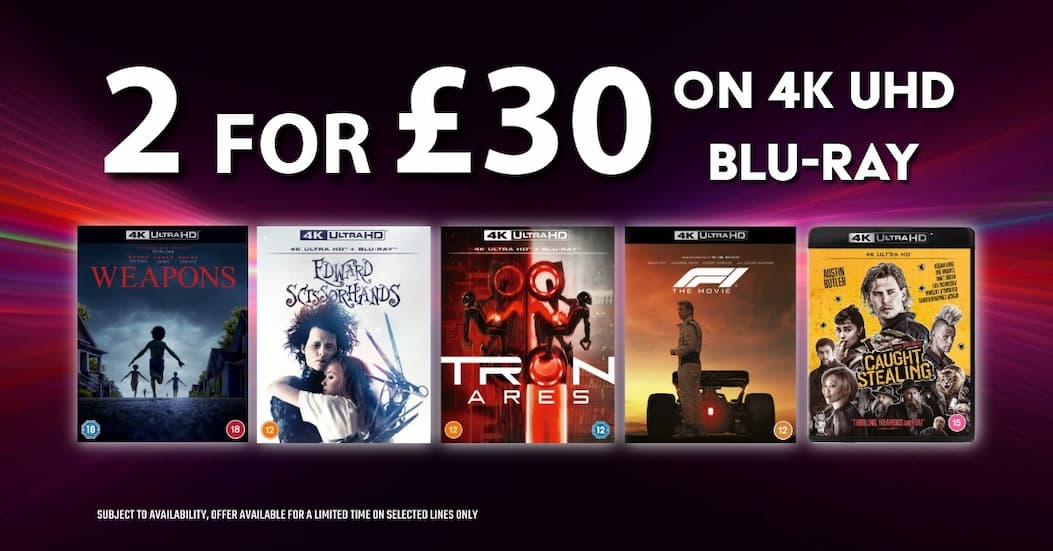 2 For £30 On 4K UHD Blu-Ray 