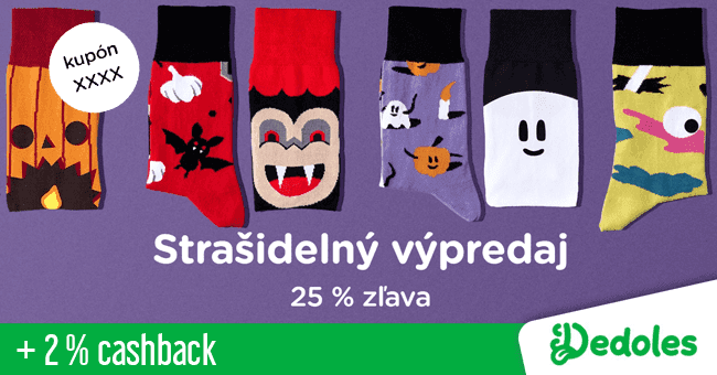 Dedoles.sk -  	25 % zľavový kód na všetky Halloweenske produkty