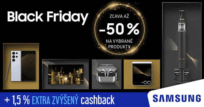 Samsung.com - extra cashback +  	Black Friday: Zľavy až 50 % na vybrané produkty