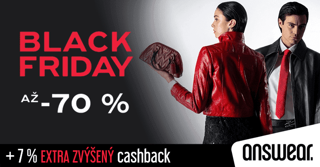 Answear.sk -  extra cashback + Black Friday: Zľavy až 70 %, takmer 200 000 produktov v zľave