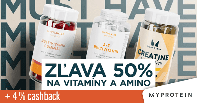 MyProtein.sk - 50 % zľava na vitamíny a amino