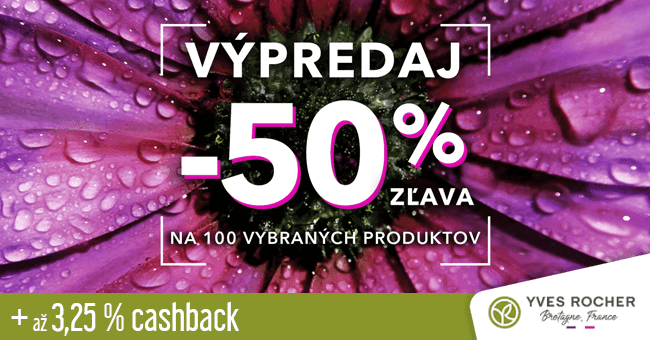 Yves-rocher.sk -  	Výpredaj: Zľava 50 % na 100 vybraných produktov