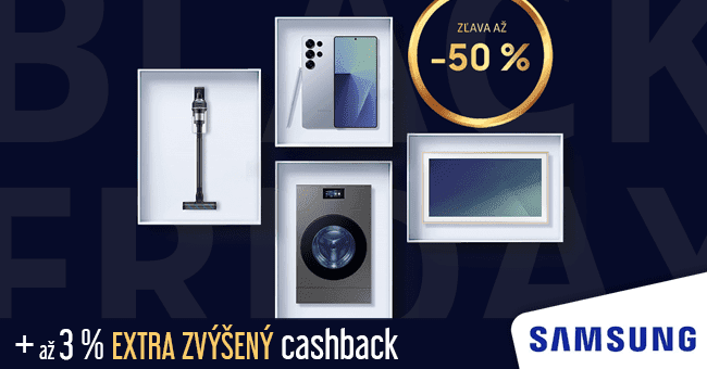 Samsung.sk - extra cashback + Black Friday: Slevy až 40 % na vybrané produkty