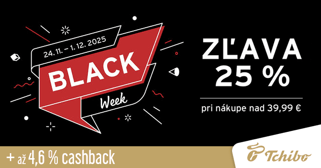 Tchibo.sk - Black Week: Zľava 25 % na pri nákupe nad 39,99 €