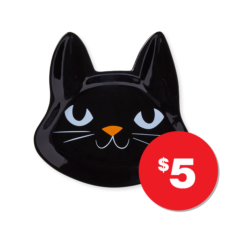 Halloween Ceramic Cat Plate $5.00