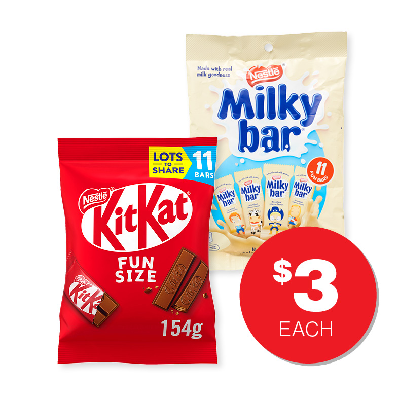 Nestle Kit Kat or Milky Bar Fun Pack 11-Pieces $3