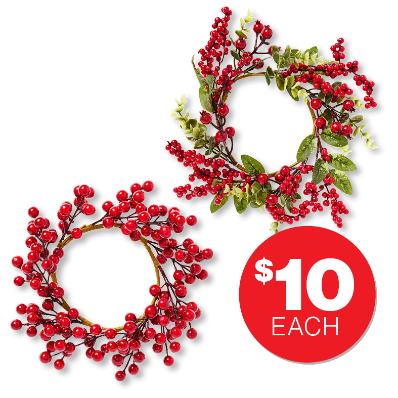 Christmas Wreath Small Assorted  $10ea