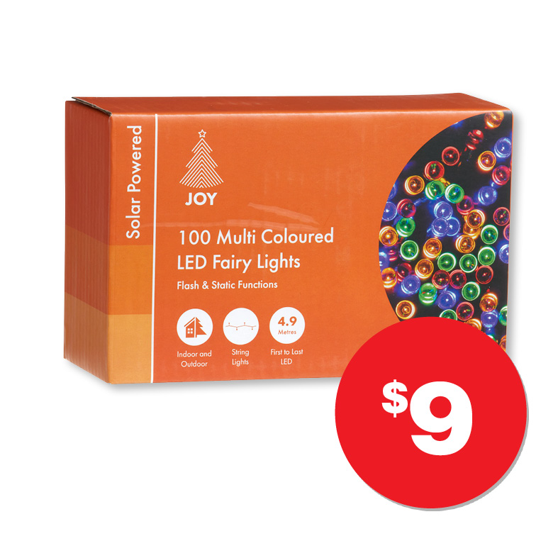 Christmas Solar Fairy Lights Coloured 100pk  $9