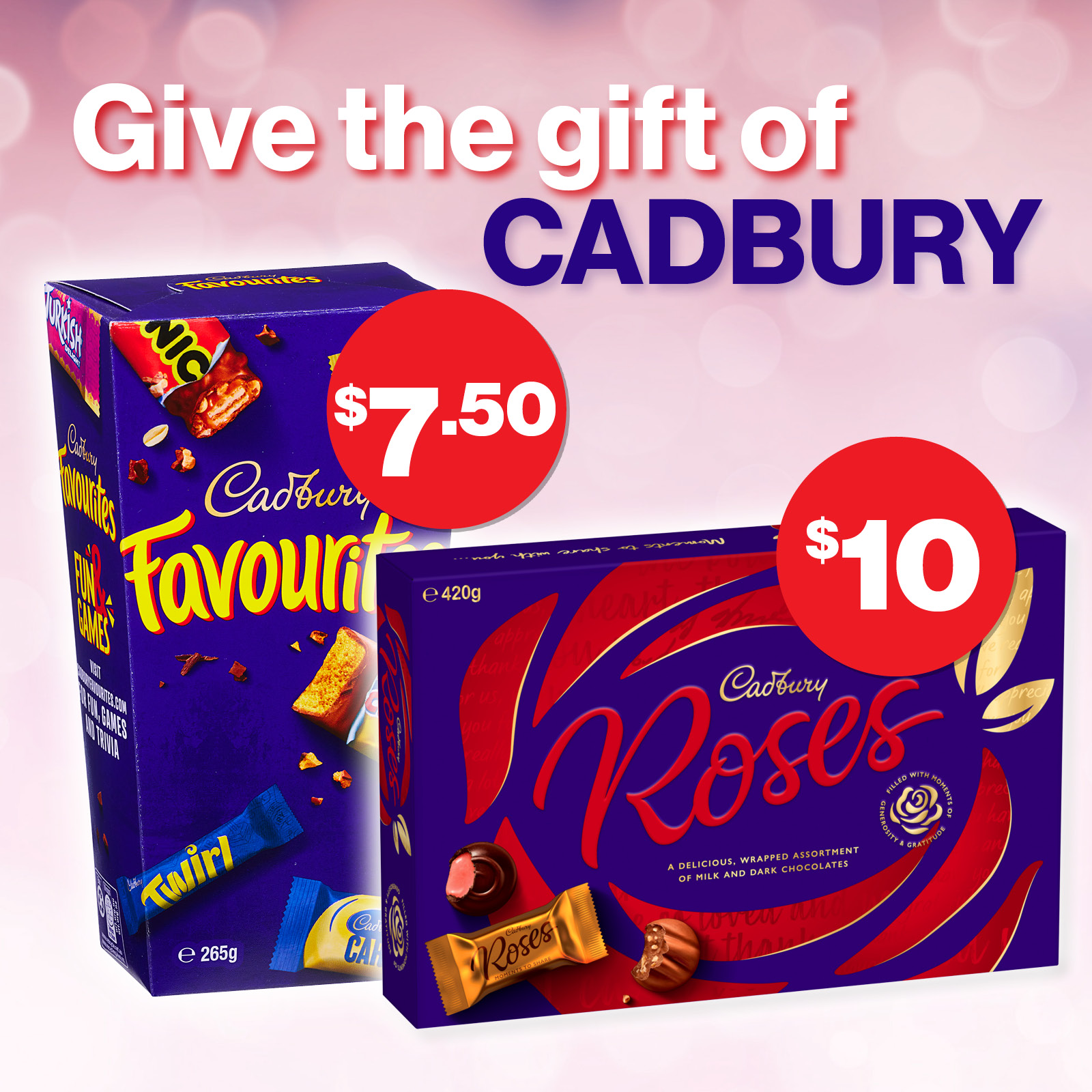 Cadbury gift boxed chocolates