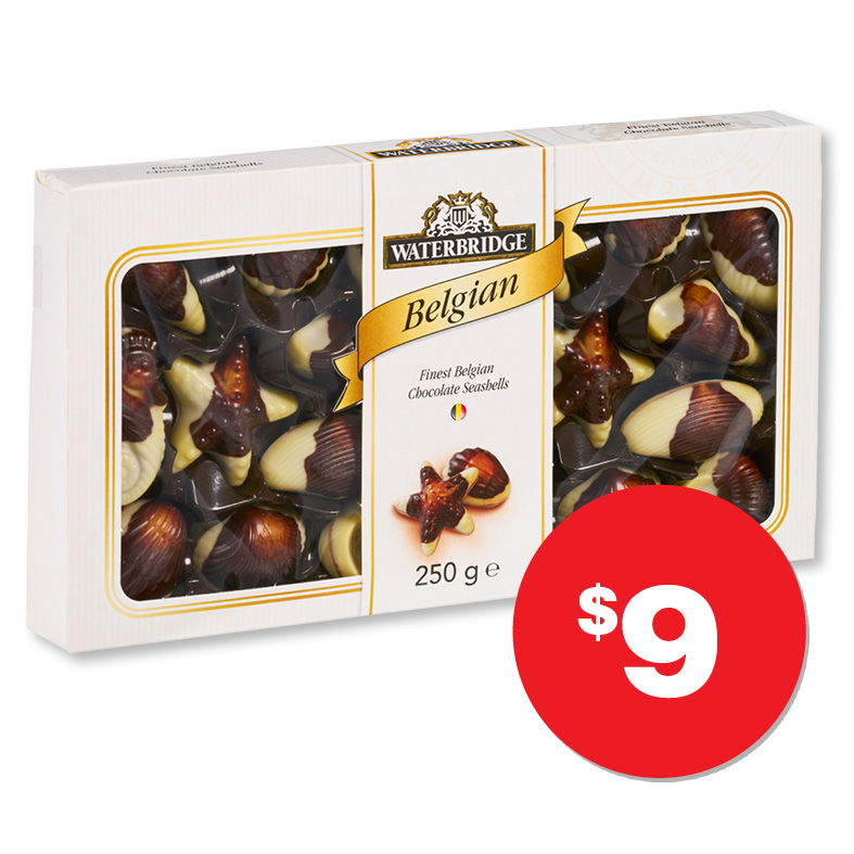 Waterbridge Belgian Chocolates Seashells 250g $9