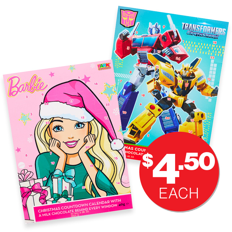 Barbie/Transformer Advent Calendar $4.50 each