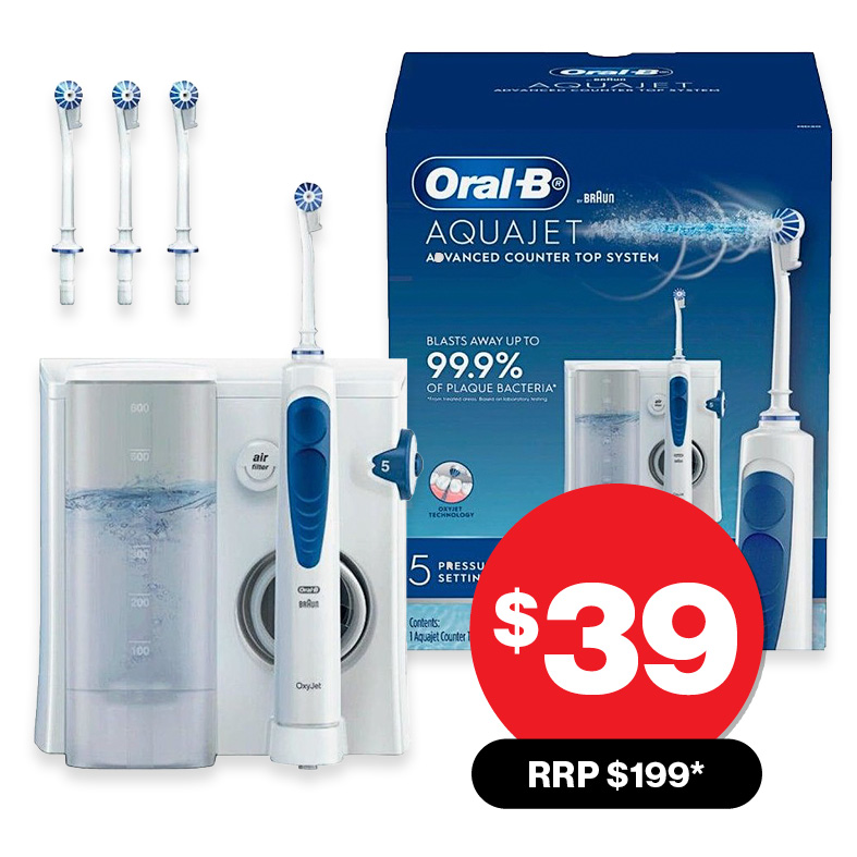 Oral B Irrigator 1 Aquajet & 4 Nozzles E3 $39 RRP $199*