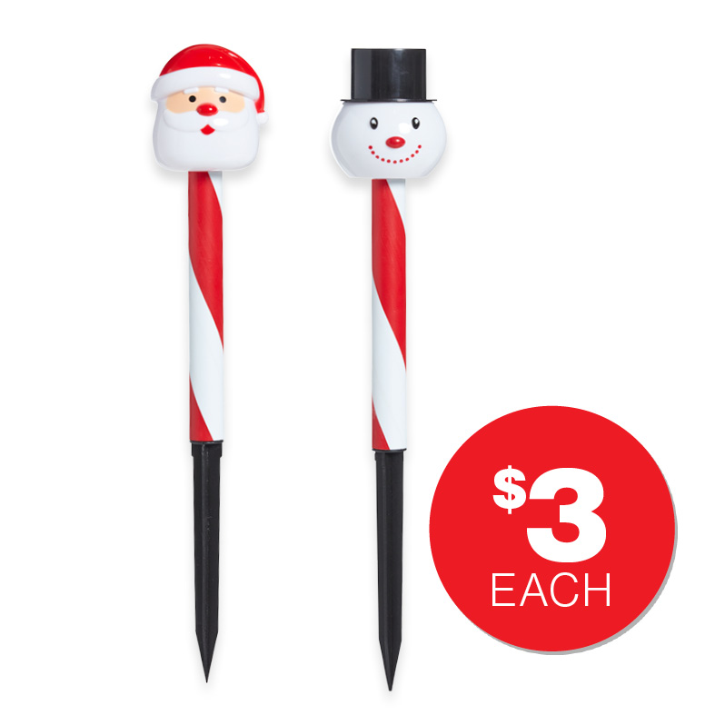 Christmas Solar Character Stake Assorted $3ea