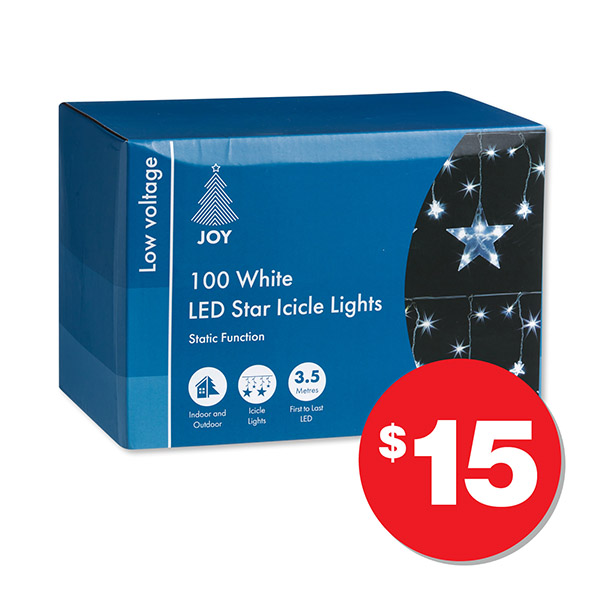 Christmas Low-Voltage Star Icicle Cool White 100 LED $15.00