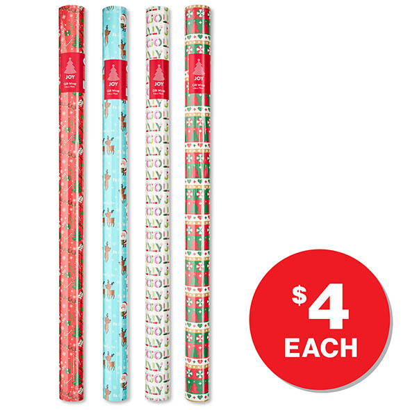 Christmas Roll Wrap 15M x 70cm $4.00