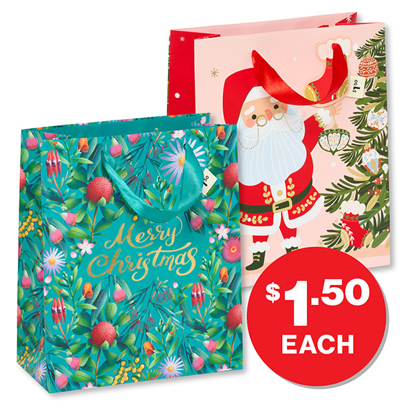 Christmas Gift Bag Luxe Medium $1.50ea