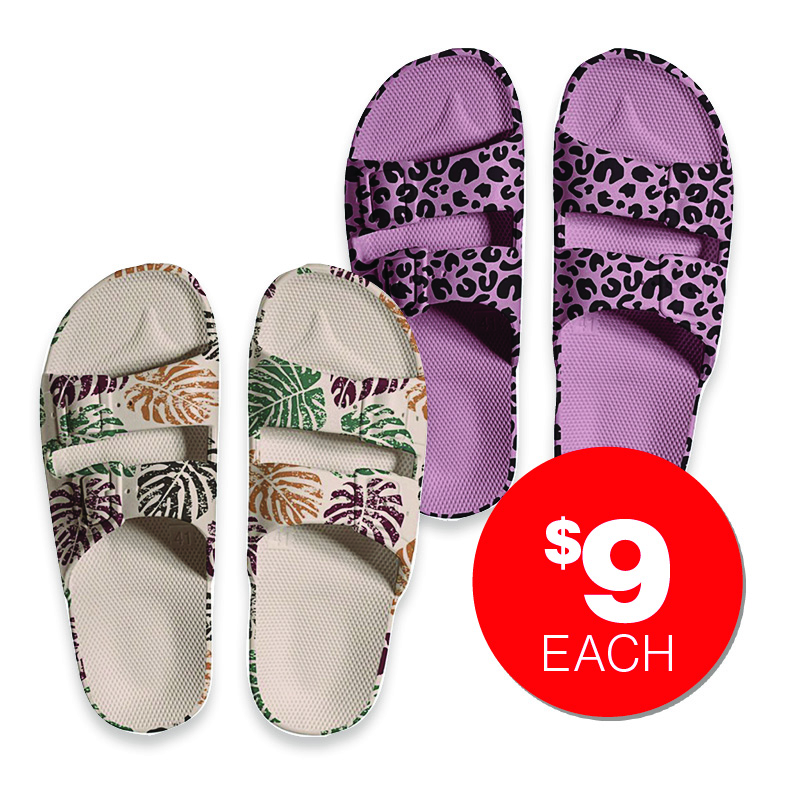 Women's Twin Strap Slides $9ea