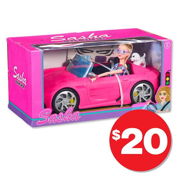 28cm Doll In Car Set $20