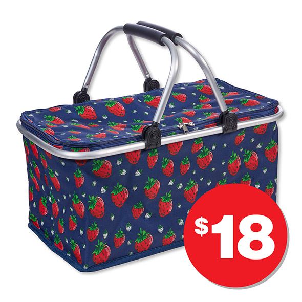 Strawberry Collapsible Picnic Basket $18