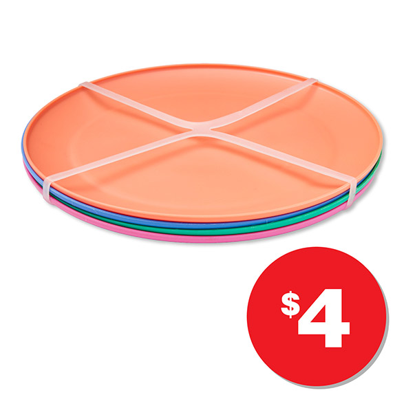 Everyday Plastic Plate 25cm 4pk $4