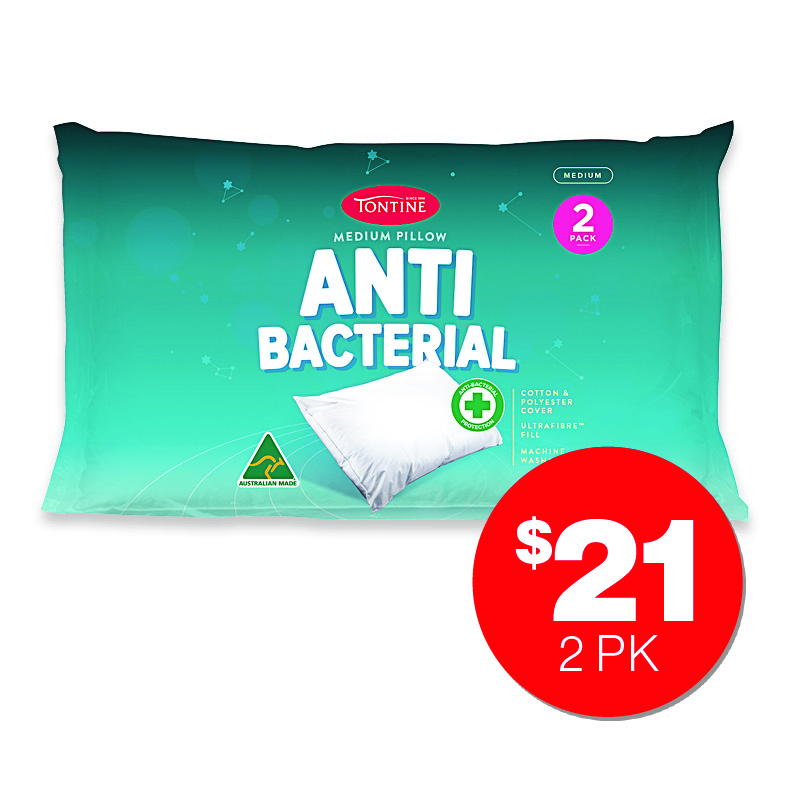 Tontine Antibacterial Pillow 2pk