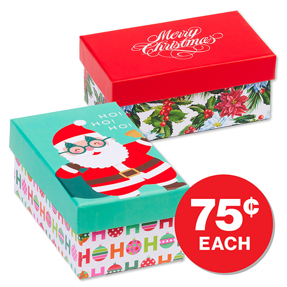 Christmas Gift Box 12.5cm x 7.5cm 5.5cm $0.75c each