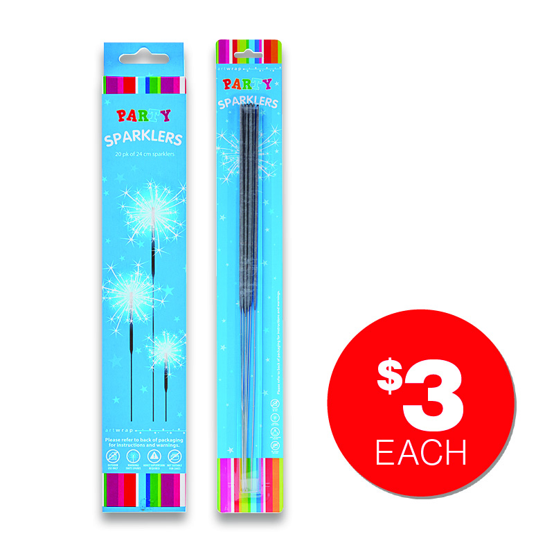 Sparkler 24cm 20PK & Sparkler 40cm 8PK $3.00 each