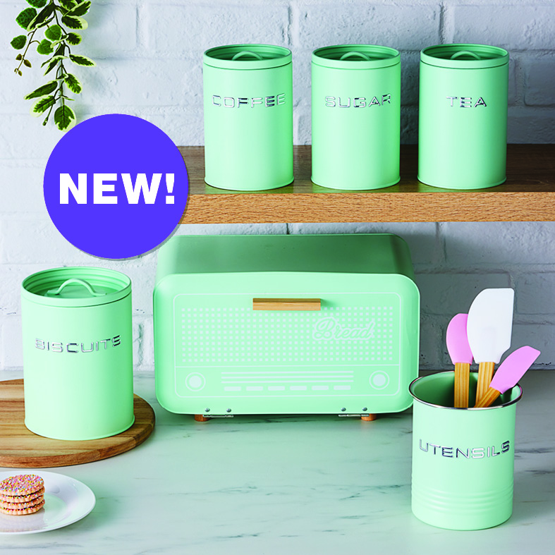 From canisters to utensil holders,  these pieces are ready to  make a statement.  Canisters from $7