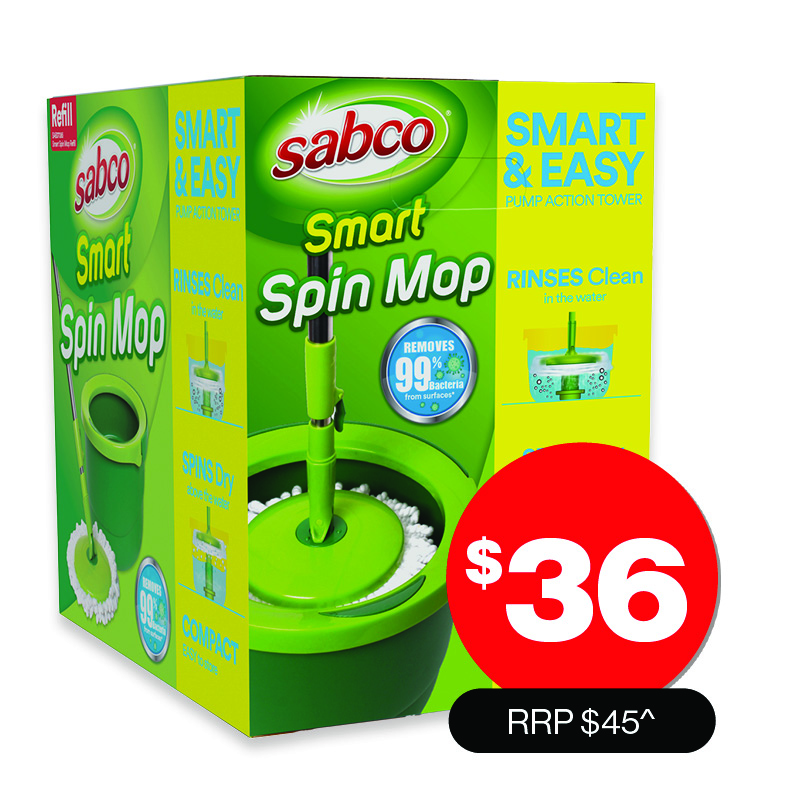 Sabco  Smart Spin Mop  $36 RRP $45.00^