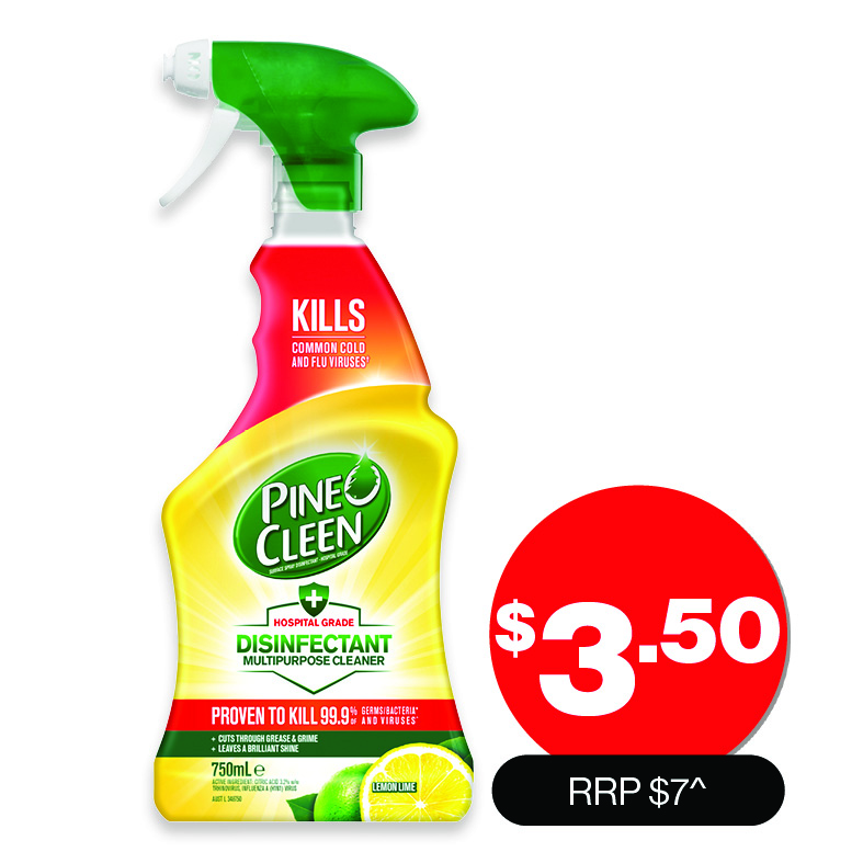 Pine O Cleen  Disinfectant Spray Lemon 750ml  NOW $3.50 RRP $7.00^