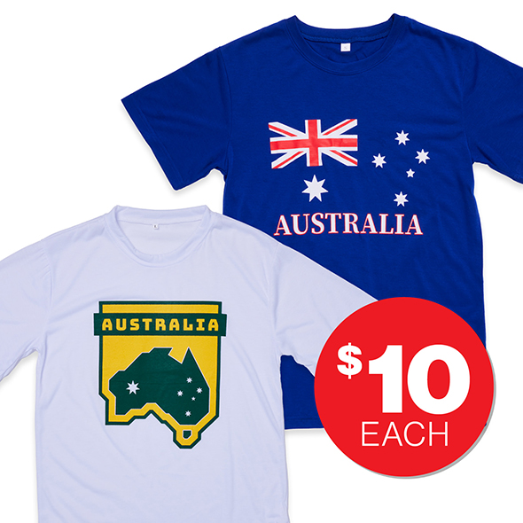 Adult Aussie T-Shirt Assorted $10ea