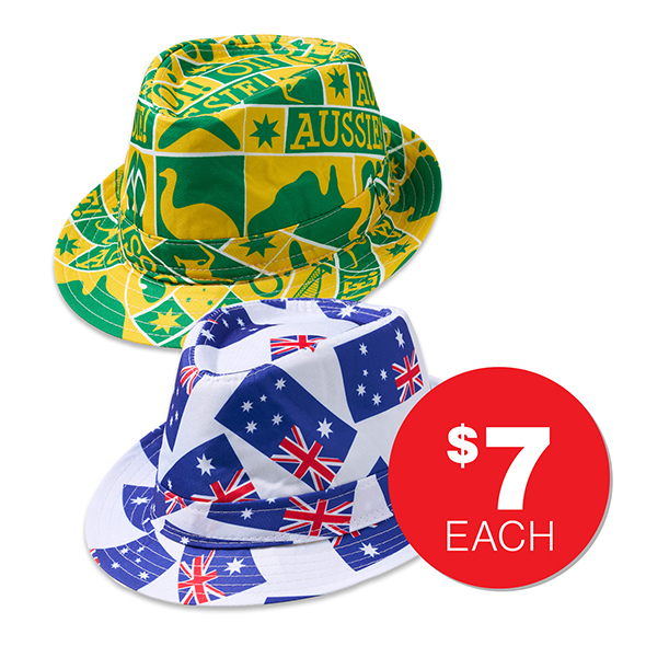 Aussie Fedora Hat Assorted $7ea