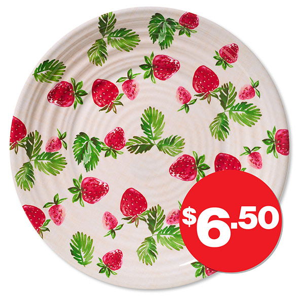 Strawberry Fields Melamine Platter  $6.50c