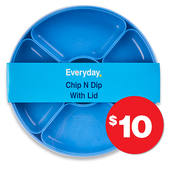 Everyday Plastic Chip N Dip Platter With Lid  $10