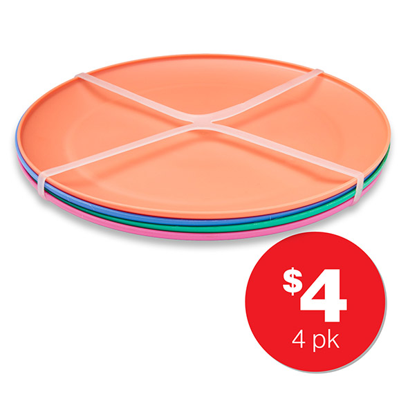 Everyday Plastic Plate 25cm 4pk  $4