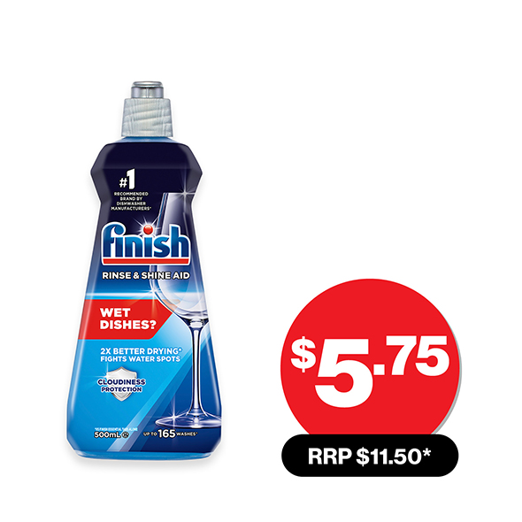 Finish Rinse & Shine Aid 500mL  $5.75 RRP $11.50*