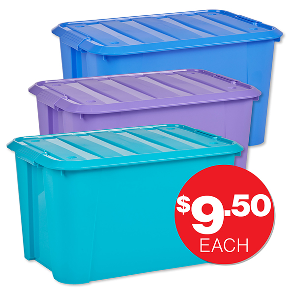 Coloured Roller Box 52L Assorted  $9.50ea