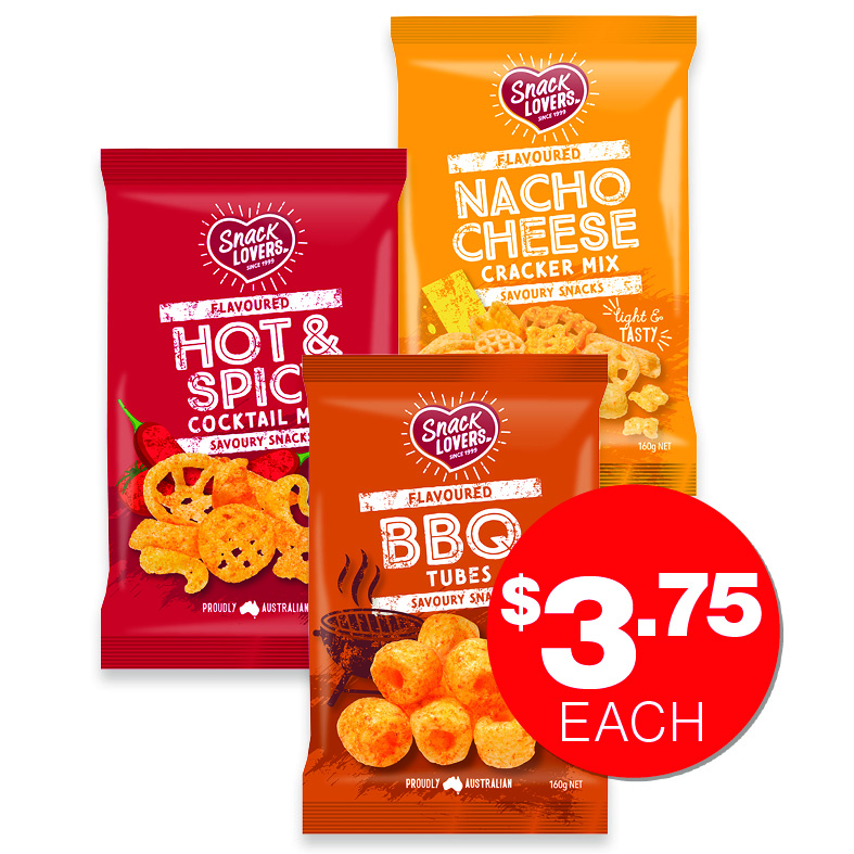 Snack Lovers Assorted  $3.75ea