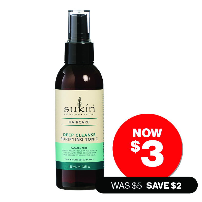 Sukin  Cleanse Purify Tonic 125mL Now $3 Was $5 Save $2.  Offer ends 11/2/25.