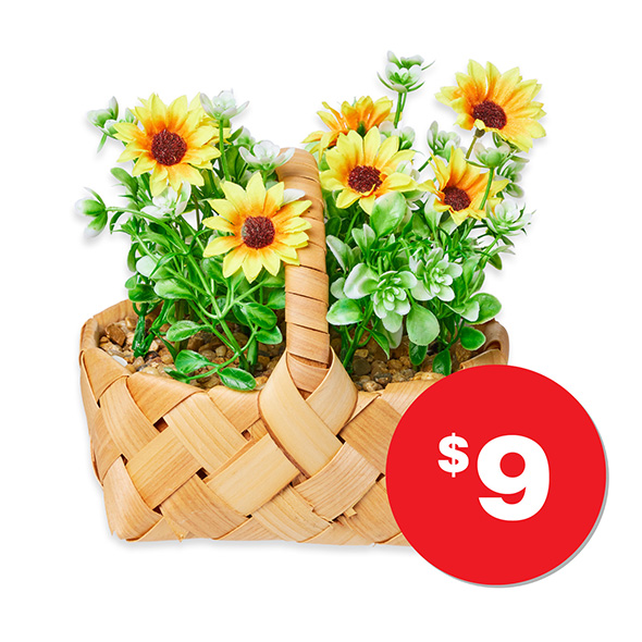 Basket of Faux Florals  $9