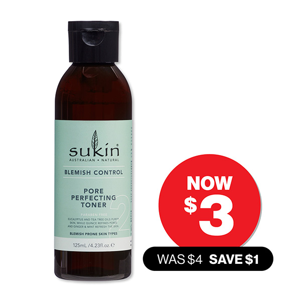 Sukin Blemish Pore Toner 125mL $3 Offer ends: 11/02/25