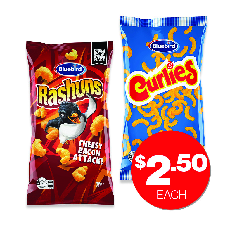 Bluebird Rashuns & Curlies 150g $2.50ea